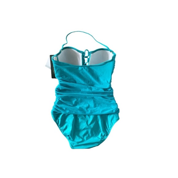 NWT! LAUREN RALPH LAUREN One Piece Ruched Bandeau w/ removable halter strap, 6 - Picture 5 of 7